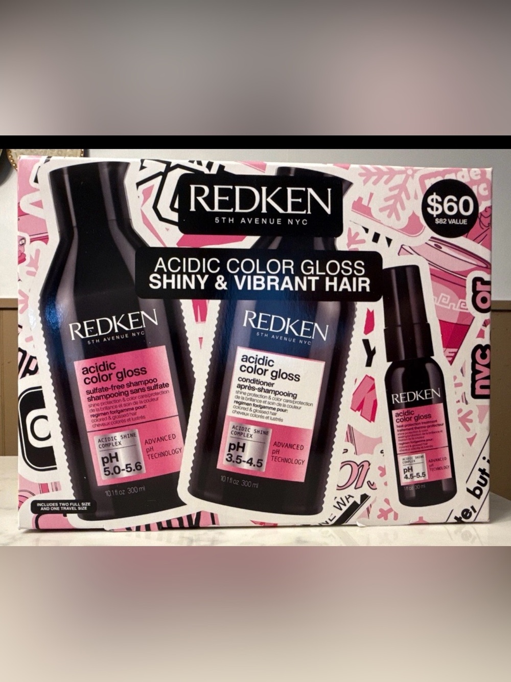 Redken Acidic Color Gloss Sulfate-Free Shampoo Set for Color Treated Hair New